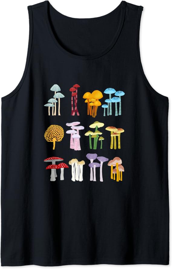 Colorful Mushrooms Tank Top Amazon.co.uk Fashion